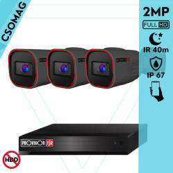 Provision-ISR 3 cső kamerás analóg megfigyelőrendszer 2MP HD Pro biztonsági kamera, variálható fókuszú objektív, 40m éjjellátás (SH4100A5N2L-I4320AVFG-KOMPAKT-3)