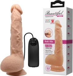 BAILE Beautiful Jason - Élethű vibráló dildó tapadókoronggal (25 cm / 4, 1 cm)
