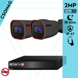 Provision-ISR 2 cső kamerás analóg megfigyelőrendszer 2MP HD Pro biztonsági kamera, variálható fókuszú objektív, 40m éjjellátás (SH4100A5N2L-I4320AVFG-KOMPAKT-2)