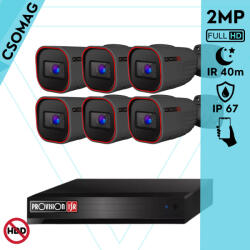 Provision-ISR 6 cső kamerás analóg megfigyelőrendszer 2MP HD Pro biztonsági kamera, variálható fókuszú objektív, 40m éjjellátás (SH8100A5N2LMMV2-I4320AVFG-KOMPAKT-6)