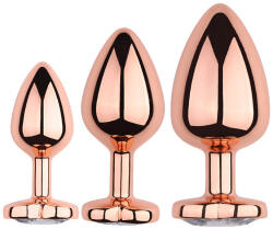 Erotikusjatek. hu Szív alakú, rozéarany anál dugó szett - 10 különböző gyémántszín - véletlenszerű, nem választható