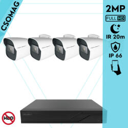 Techson 4 cső kamerás analóg megfigyelőrendszer 2MP HD cső biztonsági kamera, 2.8 mm fix objektívvel (TCRA12S204NS-TCAEB5C902IH28-KOMPAKT-4)