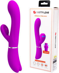 Pretty Love csiklókaros G-pont vibrátor - lila, dupla stimuláció, 12 rezgésmóddal