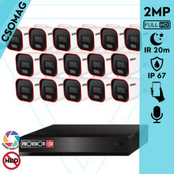 Provision-ISR 16 cső kamerás analóg megfigyelőrendszer 2MP színes éjjellátó biztonsági kamera 20m fehérfény (SH16200A5N2LMMV2-PRBSV320AR36-KOMPAKT-16)