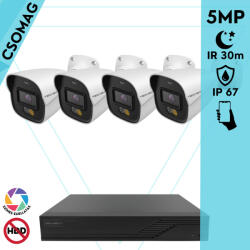 Techson 4 cső kamerás analóg megfigyelőrendszer 5MP HD cső biztonsági kamera, 2.8 mm fix objektívvel, beépített mikrofon (TCRA12S204NS-TCAED1C905WIA28-KOMPAKT-4)