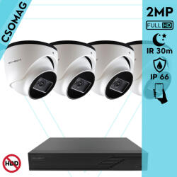 Techson 4 dome kamerás analóg megfigyelőrendszer 2MP HD dóm biztonsági kamera, 2.8 mm fix objektívvel (TCRA12S204NS-TCAEB5E002IH28-DOME-4)