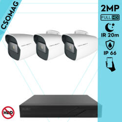 Techson 3 cső kamerás analóg megfigyelőrendszer 2MP HD cső biztonsági kamera, 2.8 mm fix objektívvel (TCRA12S204NS-TCAEB5C902IH28-KOMPAKT-3)