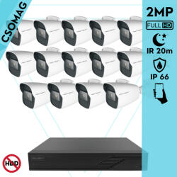 Techson 14 cső kamerás analóg megfigyelőrendszer 2MP HD cső biztonsági kamera, 2.8 mm fix objektívvel (TCRA12M816-TCAEB5C902IH28-KOMPAKT-14)