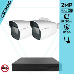 Techson 2 cső kamerás analóg megfigyelőrendszer 2MP HD cső biztonsági kamera, 2.8 mm fix objektívvel (TCRA12S204NS-TCAEB5C902IH28-KOMPAKT-2)