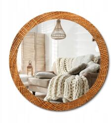  Fali tükör dekoratív üveg kerettel Nagy fi 90 cm Tölgyfa (010090550120300053745)