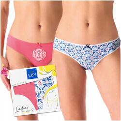 Key Női pamut bugyi, klasszikus, Size XL, 2db, piros és krémszín (majtki dla kobiet w ciąży LPR 721)