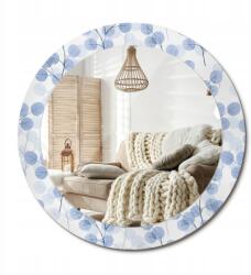  Kerek fali dekoratív tükör, üveg keretben, fi 70cm, Ágak levelek, 4mm vastag (010090550100300010833)