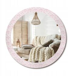  Kerek fali tükör, fi 80cm, virágszirmok, üveg keretben (010090550110300010745)