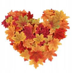  Őszi juharlevelek, kézműves, 8×8cm, 200db-os szett, szövet (JLK88)