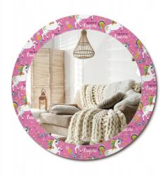  Nyomott mintás tükör, fi 70cm, Varázslatos unikornis, csiszolt élek, 4mm vastag (010090550100300054068)