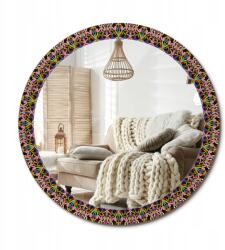  Függő tükör üveg kerettel, nyomott mintával Nagy fi 90 cm Mandala minta (010090550120300072593)