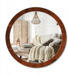  Függő tükör üveg kerettel, nyomott mintával XXL 100 cm Natúr fa (010090550130300072656)