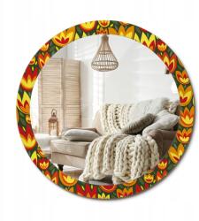  Kerek dekoratív fali tükör otthoni irodába Nagy fi 90 cm Retro tulipánok (010090550120300072610)