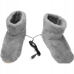 Elektromos Bélelt Téli Bakancs Szürke Színben, Usb Töltéssel (YFDZ098)