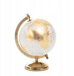 Homla Dekorációs földgömb, arany, 18×25cm, fém, műanyag (218235)