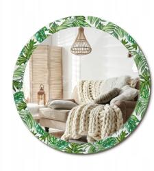  Nyomott mintás tükör, Size fi 90cm, Dzsungel levelek, üveg kerettel (010090550120300012048)