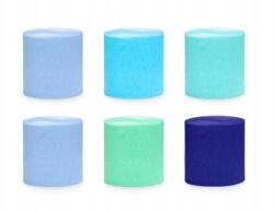 Party Deco Krepp 5cm/10m, 6 db-os szett, kék-zöld mix (1 op. 6 db) (KRES1)
