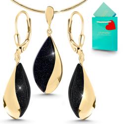  Ezüst ékszer szett kairói éjszaka ezüst aranyozott fülbevaló medál 925