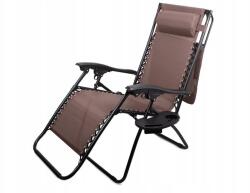 Rozz Barna napozóágy, állítható napellenzővel, összecsukható, kerti (01428_BR_rozz_okz)