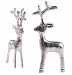 Homla Rénszarvas figura karácsonyi asztal dekoráció komód Agri ezüst 20cm Homla (234248)