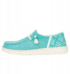 Hey Dude HeyDude Női Mokaszin Cipők Bebújós Félcipők Wendy Funk Coastal Jute 40 (68891-CERAMIC BLU)