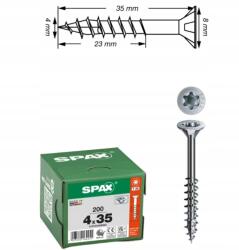 Spax Univerzális csavar fához spax 4 x 35 Wirox Txtg 200 db (0191010400353)