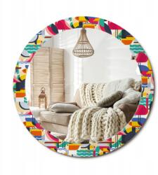  Dekoratív függő tükör nyomott mintával 80 cm Geometrikus trópusi madarak (010090550110300072566)