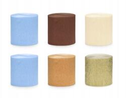 Party Deco Krepp 5cm/10m, 6 db-os szett, mix (1 op. 6 db) (KRES3)