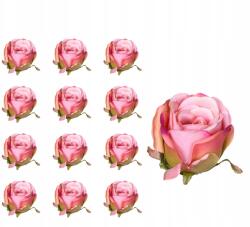 Dalia-RP Rózsa fej rózsaszín 12db virág csokor kompozíció (sztuuczne główki kwiatów)