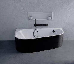 POLYSAN Projekta DL Monolith aszimmetrikus akril kád 156x77cm, balos/fekete 20111MDLB (20111MDLB)