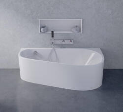 POLYSAN Projekta DR Monolith aszimmetrikus akril kád 156x77 cm, jobbos/fehér 21111MDR (21111MDR)