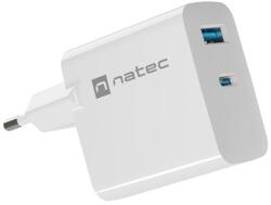 NATEC USB Charger Ribera Gan 1X USB-A + 1X USB-C 65W White (NUC-2144)
