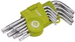 EXTOL CRAFT 3 év TORX kulcs klt. , rövid, Cr40, TÜV/GS; 9db, T10-T50, bliszteren, egyik vége lyukas (66010)