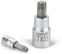 Fortum bitdugófej, torx, 1/2", 61CrV5/S2, mattkróm; TX50, 55mm FORTUM (4700726) - szerszamshop24