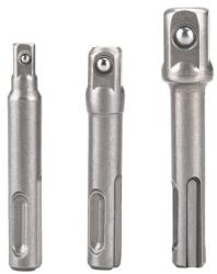 Extol dugókulcs adapter készlet 3db-os; 1/4" - 3/8" - 1/2", befogás: SDS Plus, Cr. V (8819695) - szerszamshop24