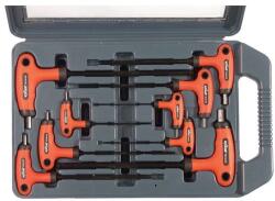 EXTOL PREMIUM 5 év imbuszkulcs klt. 9db, gömbfejű (25° munkaszög), CV. , gumírozott T-nyelű, 2, 2, 5, 3, 4, 5, 6, 7, 8, 10mm, műanyag koffer (8819301)