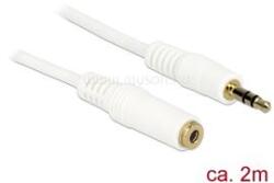 Delock Stereo Jack hosszabbító kábel 3.5 mm 3 pin apa > anya 2 m (fehér) (DL83767) (DL83767)