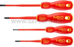 NEO TOOLS TOOLS csavarhúzó készlet 1000V, szigetelt, 4db, vékonyított szárral (04-144)