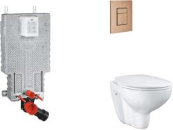 GROHE Uniset - Készlet fali beépítéshez, WC, SoftClose ülőkével és Skate Cosmopolitan gombbal, csiszolt Warm Sunset SANI15BB4103 (SANI15BB4103)