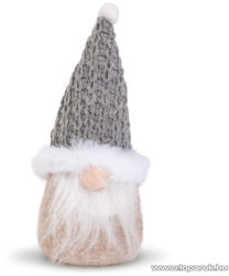  Karácsonyi skandináv manó dekoráció, szürke sapkával, 17 cm magas