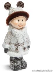  Karácsonyi dekor kerámia figura, havas kislány (58275A)