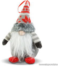  Karácsonyi skandináv manó dekoráció, skandináv mintás sapkával, 20 cm magas (58348)