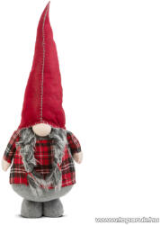  Karácsonyi skandináv manó dekoráció, piros sapkával, 95 cm magas