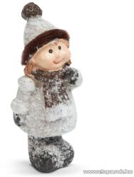  Karácsonyi dekor kerámia figura, havas kislány (58275B)