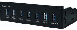 LogiLink USB 3.0 hub 5, 25", 7 portos, belső, gyorstöltő porttal, fekete (UA0342) (UA0342)
